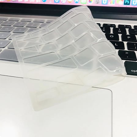 Apple Macbook Air 13.6inç 2024 M3 M2 A3113 A2681 Klavye Koruyucu Transparan Buzlu Silikon Ped