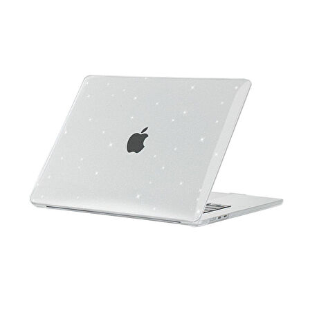 Apple Macbook Air 15inç M3 A3114 Kılıf Simli Ön Arka Kapak