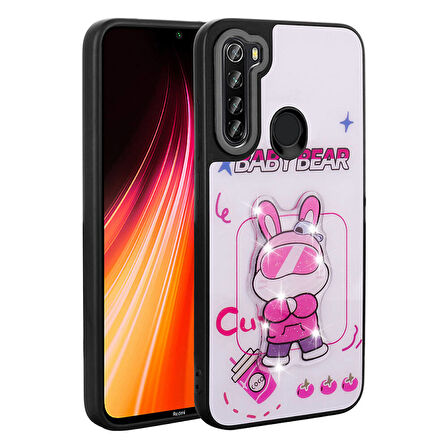 Xiaomi Redmi Note 8 Kılıf Parlak Kabartmalı İkonik Figürlü Amas Silikon Kapak