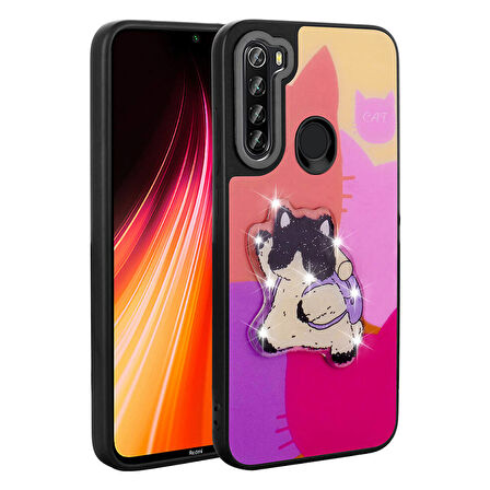 Xiaomi Redmi Note 8 Kılıf Parlak Kabartmalı İkonik Figürlü Amas Silikon Kapak