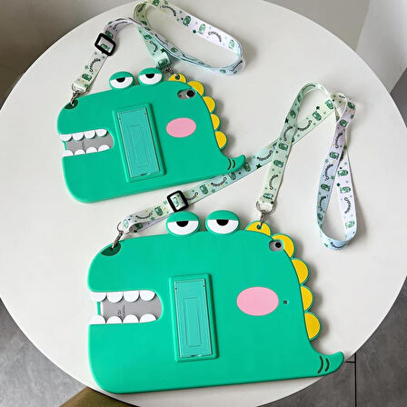 Samsung Galaxy Tab A9 Plus X210 X213 X215 X217 Kılıf Cute Dolls Standlı Eğlenceli 3D Karekterli Çocuk Kılıfı