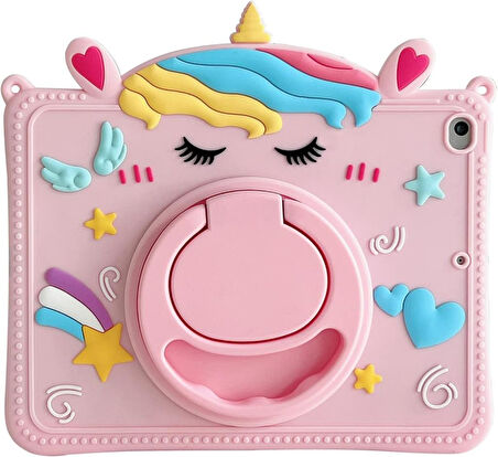 Samsung Galaxy Tab A9 Plus X210 X213 X215 X217 Kılıf Cute Dolls Standlı Eğlenceli 3D Karekterli Çocuk Kılıfı