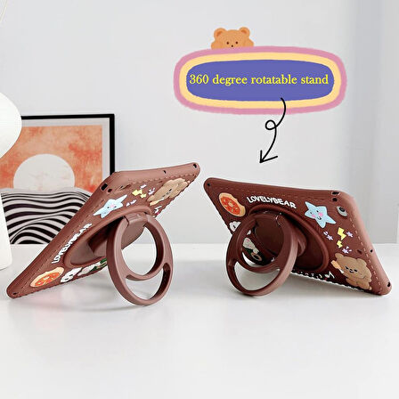 Apple iPad 11.Nesil A16 11inç/10.Nesil 10.9inç Kılıf Cute Dolls Standlı Eğlenceli 3D Karekterli Çocuk Kılıfı