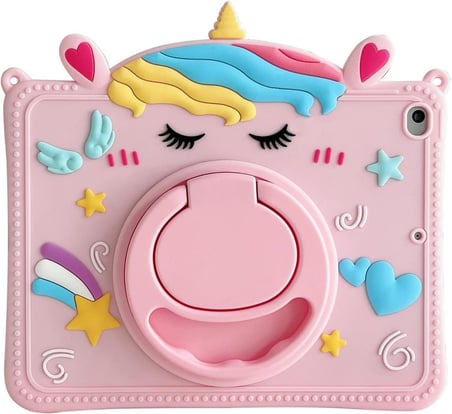 Samsung Galaxy Tab A7 10.4 T500 T505 T507 Kılıf Cute Dolls Standlı Eğlenceli 3D Karekterli Çocuk Kılıfı