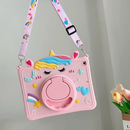 Samsung Galaxy Tab A7 10.4 T500 T505 T507 Kılıf Cute Dolls Standlı Eğlenceli 3D Karekterli Çocuk Kılıfı