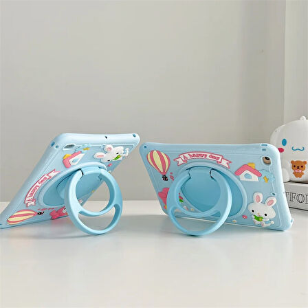 Apple iPad Air 5 10.9" 2022 M1 Kılıf Cute Dolls Standlı Eğlenceli 3D Karekterli Çocuk Kılıfı A2588 A2589 A2591