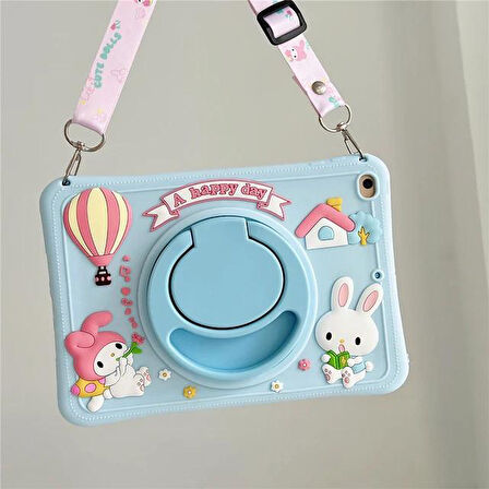 Apple iPad Air 5 10.9" 2022 M1 Kılıf Cute Dolls Standlı Eğlenceli 3D Karekterli Çocuk Kılıfı A2588 A2589 A2591