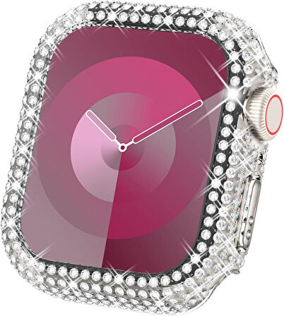 Apple Watch 40mm Full Kenar Taşlı Sert PC Kasa Ve Ekran Koruyucu