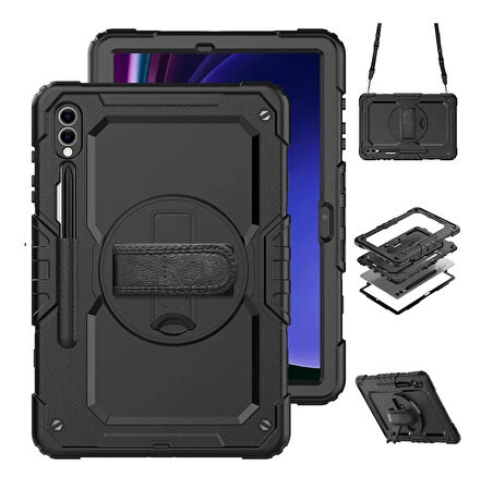 Samsung Galaxy Tab S9 FE Plus/S10 Plus/S9 Plus Kılıf Defender Askılı Pars Case Fuji X610-16-810-18 X820