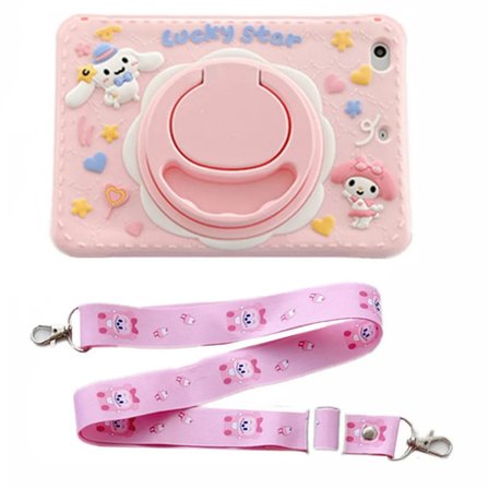 MobaxAksesuar Samsung Galaxy Tab A11 Plus / A9 Plus 11inç X230 X210 Kılıf Cute Dolls Standlı Eğlenceli 3D Karekterli Çocuk Kılıfı