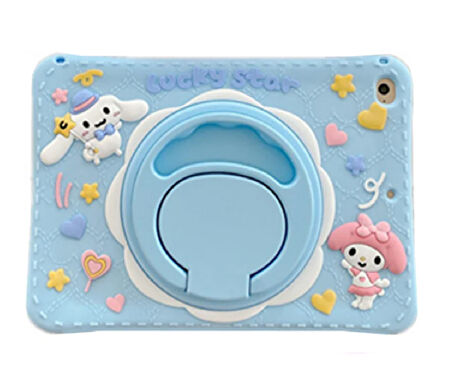 Samsung Galaxy Tab A9 Plus X210 X213 X215 X217 Kılıf Cute Dolls Standlı Eğlenceli 3D Karekterli Çocuk Kılıfı