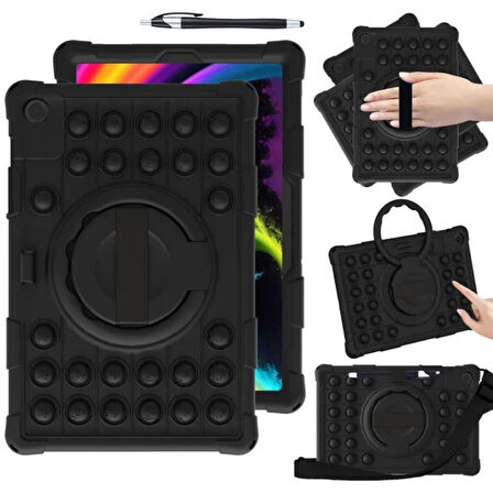 Samsung Galaxy Tab A9 Plus 11inç X210 X215 X217 Çocuk Kılıfı Antishock Patpatcık 360Standlı+Kalem