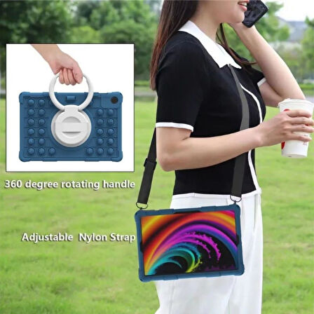 Samsung Galaxy Tab A9 Plus 11inç X210 X215 X217 Çocuk Kılıfı Antishock Patpatcık 360Standlı+Kalem