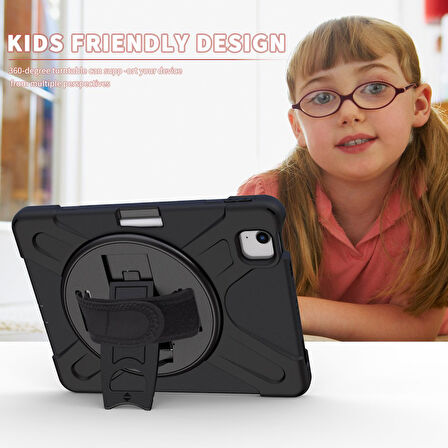 Apple iPad Air 11inç M2/M3 2025-2024 Kılıf Defender Askılı Zırhlı Tank Case