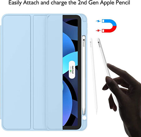Apple iPad Air 11inç M2/M3 2025-2024 Kılıf Pen Charge Kalem Bölmeli