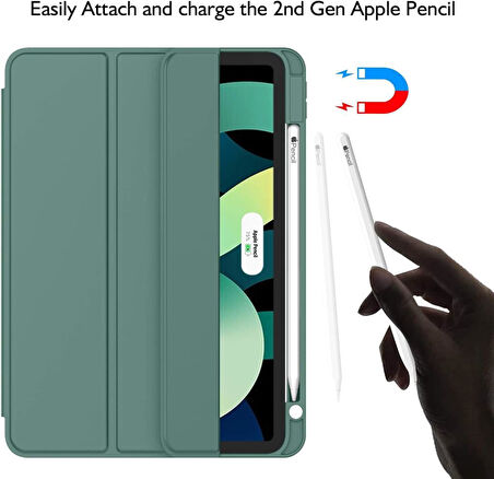 Apple iPad Air 11inç M2/M3 2025-2024 Kılıf Pen Charge Kalem Bölmeli