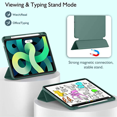 Apple iPad Air 11inç M2/M3 2025-2024 Kılıf Pen Charge Kalem Bölmeli