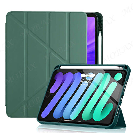 Apple iPad Air 11inç M2/M3 2025-2024 Kılıf Kalem Şarj Bölmeli Case