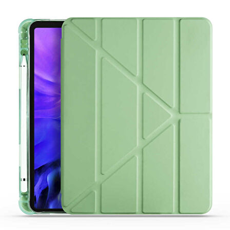 Apple iPad Air 11inç M2/M3 2025-2024 Kılıf Kalem Bölmeli Trifolding Case