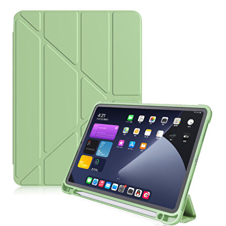 Apple iPad Air 11inç M2/M3 2025-2024 Kılıf Kalem Bölmeli Trifolding Case