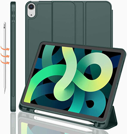 Apple iPad Air 11inç M2/M3 2025-2024 Kılıf Kalem Bölmeli Smart Case