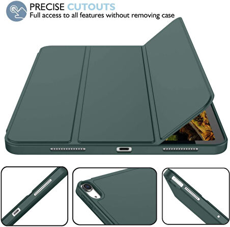 Apple iPad Air 11inç M2/M3 2025-2024 Kılıf Kalem Bölmeli Smart Case
