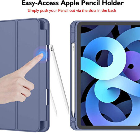 Apple iPad Air 11inç M2/M3 2025-2024 Kılıf Kalem Bölmeli Smart Case