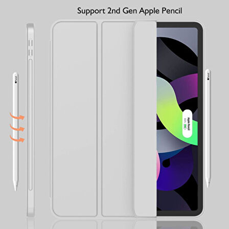 Apple iPad Air 11inç M2/M3 2025-2024 Kılıf Kalem Bölmeli Smart Case