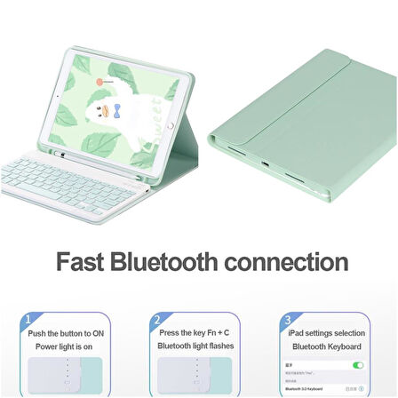 Apple iPad Air 13inç M2 2024 Kablosuz Klavyeli Kılıf Mobax A2898 A2899 A2900