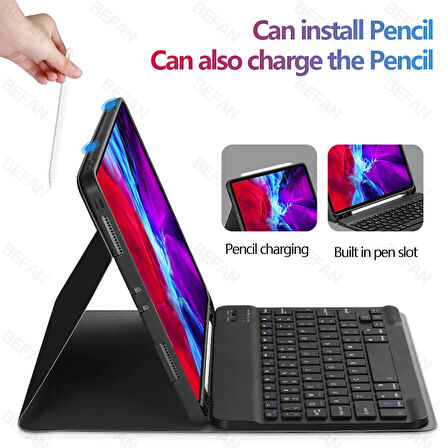 Apple iPad Air 13inç M2 2024 Kablosuz Klavyeli Kılıf Mobax A2898 A2899 A2900