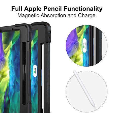 Apple iPad Air 13inç M2 2024 Kılıf Defender Askılı Zırhlı Tank Case A2898 A2899 A2900