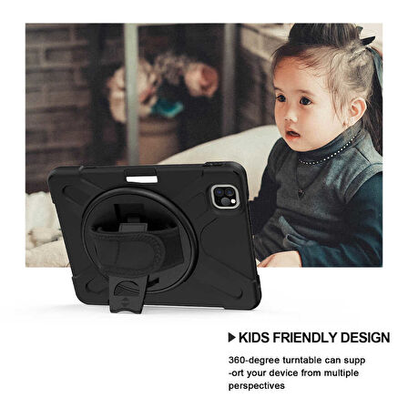 Apple iPad Air 13inç M2 2024 Kılıf Defender Askılı Zırhlı Tank Case A2898 A2899 A2900