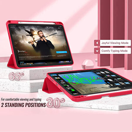 Apple iPad Air 13inç M2 2024 Kılıf Pen Charge Kalem Bölmeli A2898 A2899 A2900