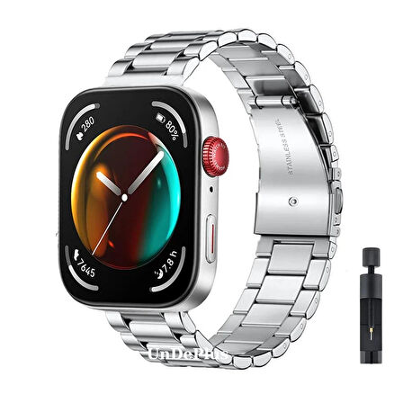 MobaxAksesuar Huawei Watch Fit 4/Fit 4 Pro/Fit 3 Kordon Klipsli Metal Kordon 04 +Kısaltma Aparatı (Fit/Fit2 Uyumlu Değildir)
