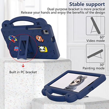Samsung Galaxy Tab S9 FE / S9 / S8 / S7 11-10.9inç Kılıf Kartoon Kids Karakterli Case Çocuklar İçin