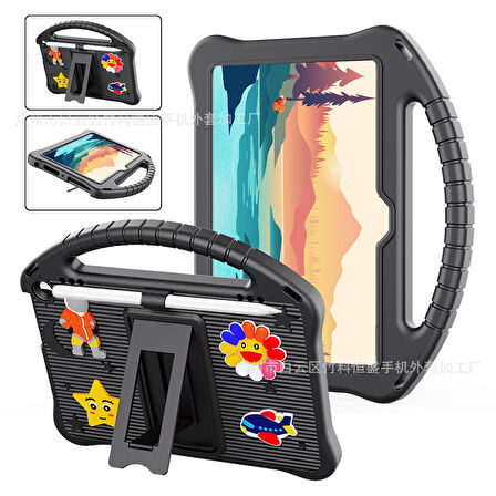 Samsung Galaxy Tab A9 X110 X115 X117 Kılıf Sunflower Figürlü Standlı Çocuklar İçin