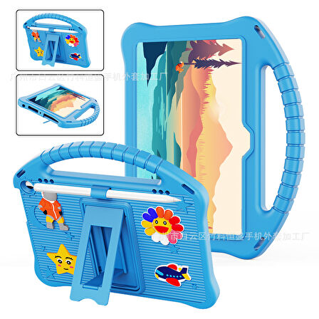 Samsung Galaxy Tab A9 X110 X115 X117 Kılıf Sunflower Figürlü Standlı Çocuklar İçin