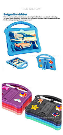 Samsung Galaxy Tab S9 FE / S9 / S8 / S7 11-10.9inç Kılıf Sunflower Figürlü Standlı Çocuklar İçin