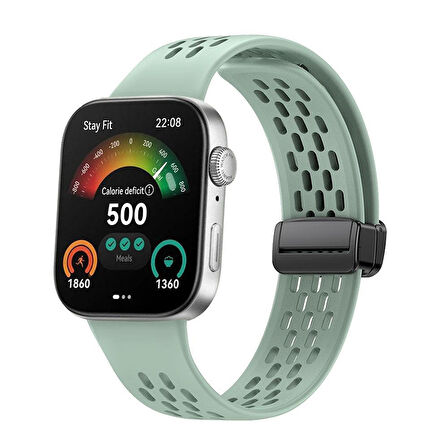 MobaxAksesuar Huawei Watch Fit 4/Fit 4 Pro/Fit 3 Kordon Silikon Delikli Magnet Strap (Fit/Fit 2 Uyumlu Değildir)