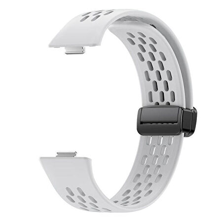 MobaxAksesuar Huawei Watch Fit 4/Fit 4 Pro/Fit 3 Kordon Silikon Delikli Magnet Strap (Fit/Fit 2 Uyumlu Değildir)