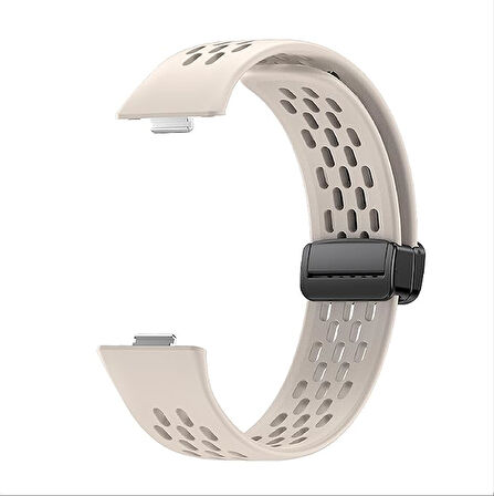 MobaxAksesuar Huawei Watch Fit 4/Fit 4 Pro/Fit 3 Kordon Silikon Delikli Magnet Strap (Fit/Fit 2 Uyumlu Değildir)