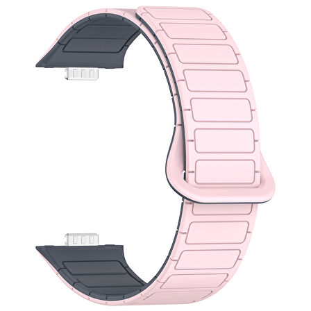 MobaxAksesuar Huawei Watch Fit 4/Fit 4 Pro/Fit 3 Kordon Orjinal Klips Silicon Magnetic Three Dizayn (Fit2 Uyumlu Değildir)