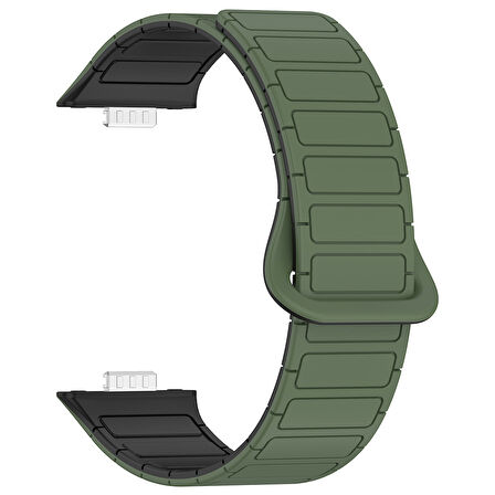 MobaxAksesuar Huawei Watch Fit 4/Fit 4 Pro/Fit 3 Kordon Orjinal Klips Silicon Magnetic Three Dizayn (Fit2 Uyumlu Değildir)
