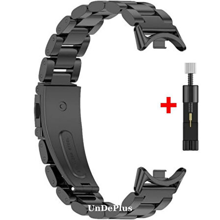 Xiaomi Mi Band 8 / Band 9 Kordon Klipsli Metal Kordon 04 +Kısaltma Aparatı