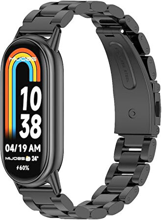Xiaomi Mi Band 8 / Band 9 Kordon Klipsli Metal Kordon 04 +Kısaltma Aparatı