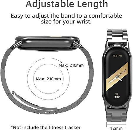 Xiaomi Mi Band 8 / Band 9 Kordon Klipsli Metal Kordon 04 +Kısaltma Aparatı