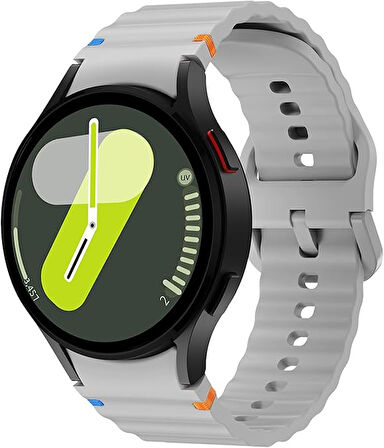 Samsung Galaxy Watch 4 5 6 7 FE 40 40 44 Classic 42 43 46 47 mm Kordon Dekoratif Örgü Çizgili Spor Silikon Kayış