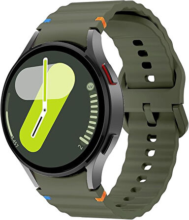 Samsung Galaxy Watch 4 5 6 7 FE 40 40 44 Classic 42 43 46 47 mm Kordon Dekoratif Örgü Çizgili Spor Silikon Kayış