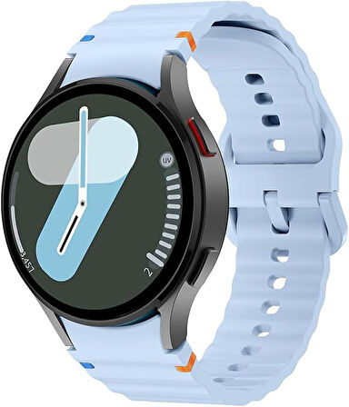 Samsung Galaxy Watch 4 5 6 7 FE 40 40 44 Classic 42 43 46 47 mm Kordon Dekoratif Örgü Çizgili Spor Silikon Kayış