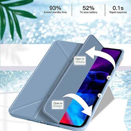 Apple iPad 11.Nesil A16 11inç/10.Nesil 10.9inç Kılıf Kalem Bölmeli Trifolding Case